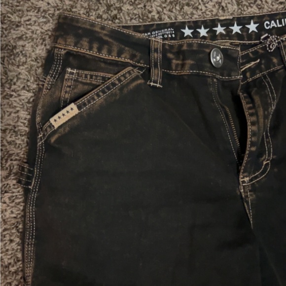 Washed Black Cargo Jeans - Picture 2 of 4